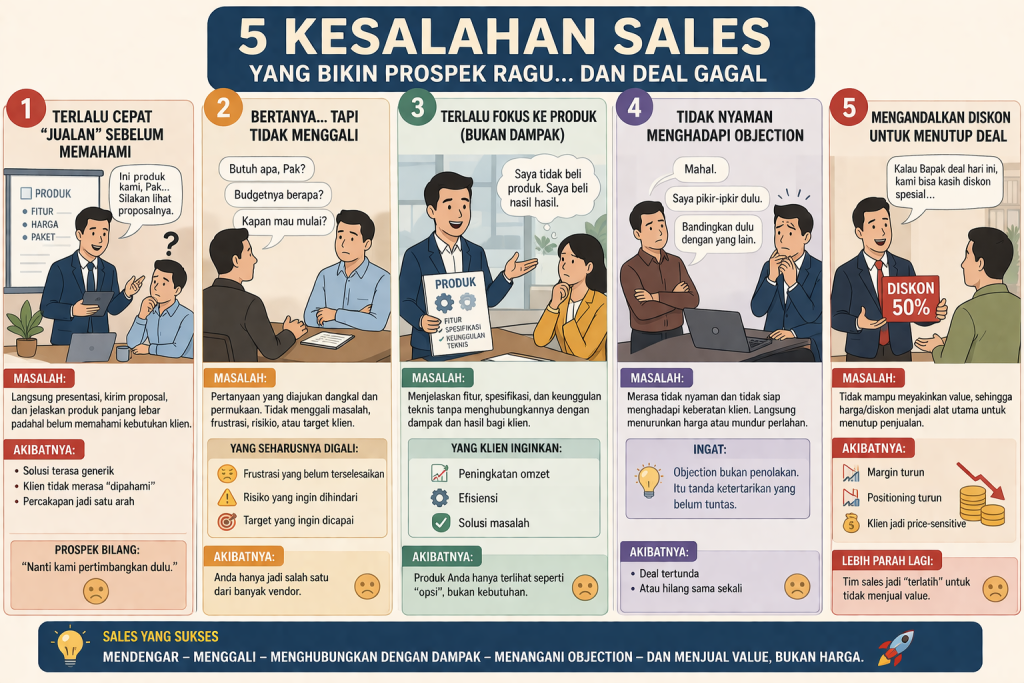 5 kesalahan Sales yang membuat Susah Closing