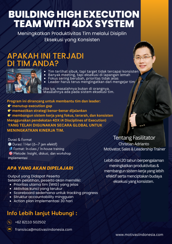 training leadership 2026 by christian adrianto motivator & Leadership trainer TOP 10 Terbaik Indonesia
