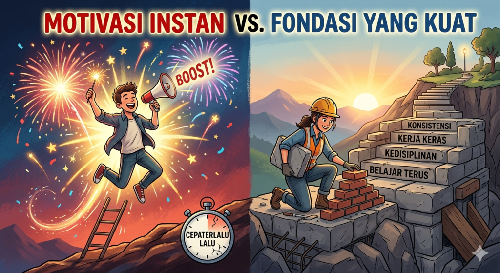perbandingan motivasi jangka pendek vs resilient mindset jangka panjang berbasis sains